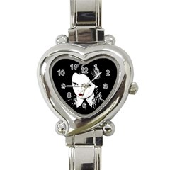 Wednesday Addams Heart Italian Charm Watch by Valentinaart