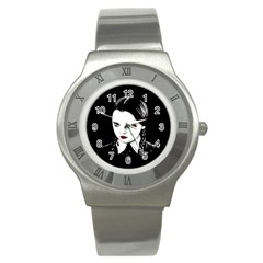 Wednesday Addams Stainless Steel Watch by Valentinaart