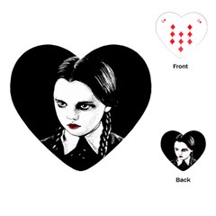 Wednesday Addams Playing Cards (heart)  by Valentinaart