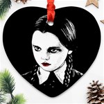 Wednesday Addams Heart Ornament (Two Sides) Front