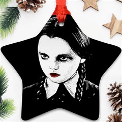 Wednesday Addams Star Ornament (two Sides) by Valentinaart