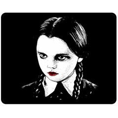 Wednesday Addams Fleece Blanket (medium)  by Valentinaart