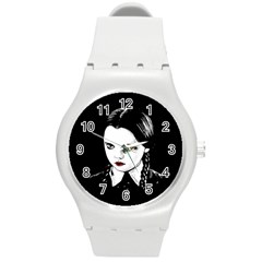 Wednesday Addams Round Plastic Sport Watch (m) by Valentinaart