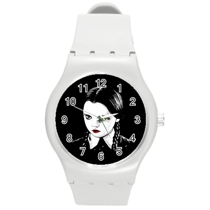 Wednesday Addams Round Plastic Sport Watch (M)