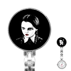 Wednesday Addams Stainless Steel Nurses Watch by Valentinaart