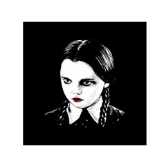 Wednesday Addams Small Satin Scarf (square) by Valentinaart