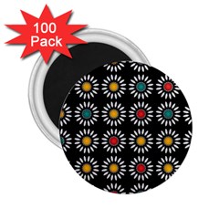 White Daisies Pattern 2 25  Magnets (100 Pack)  by linceazul