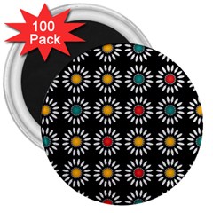 White Daisies Pattern 3  Magnets (100 Pack) by linceazul