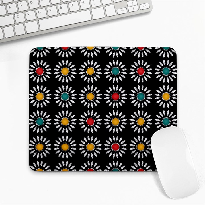 White Daisies Pattern Large Mousepads