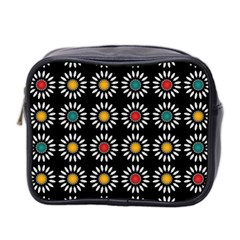 White Daisies Pattern Mini Toiletries Bag 2-side by linceazul