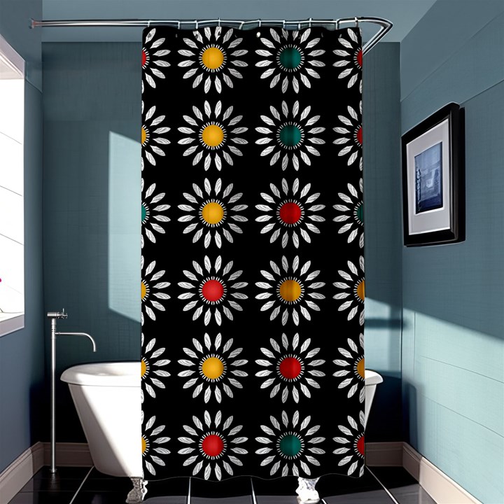 White Daisies Pattern Shower Curtain 36  x 72  (Stall) 