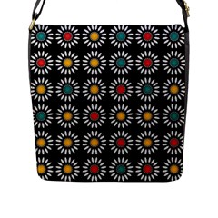 White Daisies Pattern Flap Messenger Bag (l)  by linceazul