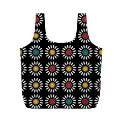 White Daisies Pattern Full Print Recycle Bags (m)  by linceazul