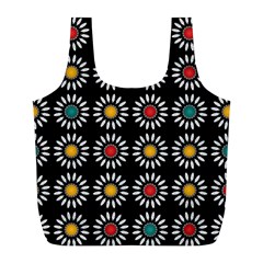 White Daisies Pattern Full Print Recycle Bags (l)  by linceazul