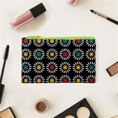 White Daisies Pattern Cosmetic Bag (xs) by linceazul