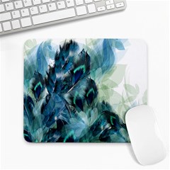 Flowers And Feathers Background Design Large Mousepads by TastefulDesigns