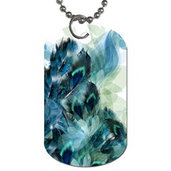 Flowers And Feathers Background Design Dog Tag (one Side) by TastefulDesigns