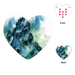 Flowers And Feathers Background Design Playing Cards (heart)  by TastefulDesigns