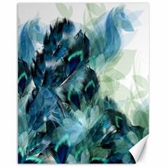 Flowers And Feathers Background Design Canvas 16  X 20   by TastefulDesigns