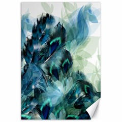 Flowers And Feathers Background Design Canvas 20  X 30   by TastefulDesigns