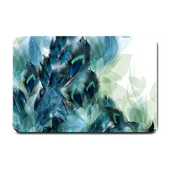 Flowers And Feathers Background Design Small Doormat  by TastefulDesigns