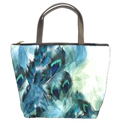 Flowers And Feathers Background Design Bucket Bags by TastefulDesigns