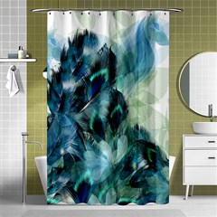 Flowers And Feathers Background Design Shower Curtain 48  X 72  (small)  by TastefulDesigns