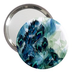 Flowers And Feathers Background Design 3  Handbag Mirrors by TastefulDesigns