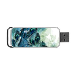 Flowers And Feathers Background Design Portable Usb Flash (one Side) by TastefulDesigns