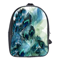 Flowers And Feathers Background Design School Bags (xl)  by TastefulDesigns