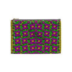 Bohemian Big Flower Of The Power In Rainbows Cosmetic Bag (medium)  by pepitasart