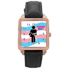 Transgender  Rose Gold Leather Watch  by Valentinaart