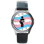 Transgender  Round Metal Watch Front