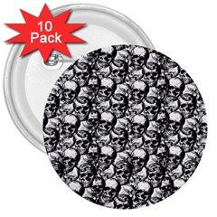 Skulls Pattern  3  Buttons (10 Pack)  by Valentinaart