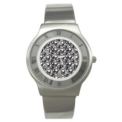 Skulls Pattern  Stainless Steel Watch by Valentinaart