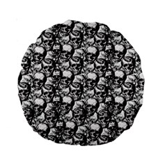 Skulls Pattern  Standard 15  Premium Round Cushions by Valentinaart