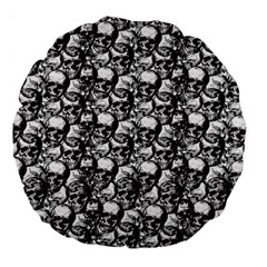 Skulls Pattern  Large 18  Premium Round Cushions by Valentinaart