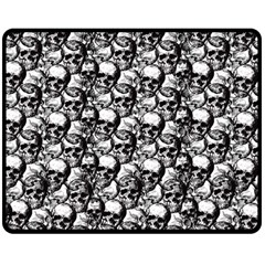 Skulls Pattern  Double Sided Fleece Blanket (medium)  by Valentinaart