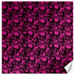 Skulls Pattern  Canvas 16  X 16   by Valentinaart