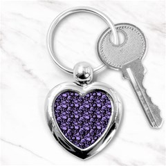 Skulls Pattern  Key Chains (heart)  by Valentinaart