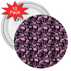 Skulls Pattern  3  Buttons (10 Pack)  by Valentinaart