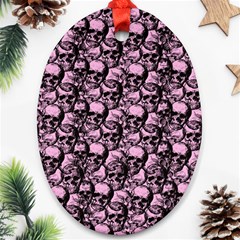 Skulls Pattern  Oval Ornament (two Sides) by Valentinaart