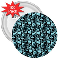 Skulls Pattern  3  Buttons (100 Pack)  by Valentinaart