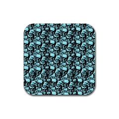 Skulls Pattern  Rubber Coaster (square)  by Valentinaart