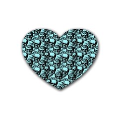 Skulls Pattern  Heart Coaster (4 Pack)  by Valentinaart