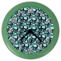 Skulls Pattern  Color Wall Clocks by Valentinaart