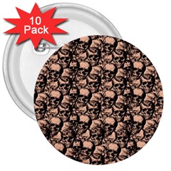 Skulls Pattern  3  Buttons (10 Pack)  by Valentinaart