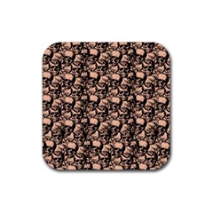 Skulls Pattern  Rubber Coaster (square)  by Valentinaart