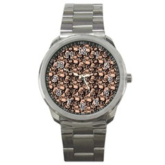 Skulls Pattern  Sport Metal Watch by Valentinaart