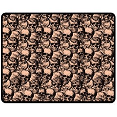 Skulls Pattern  Double Sided Fleece Blanket (medium)  by Valentinaart